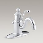 Kohler 138-BV Antique Single-hole bathroom sink faucet with lever handle and escutcheon in vibrant brushed bronze