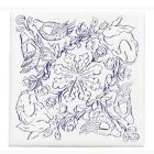 Kohler 14200-RB-0 Provincial Decorative field tile, Cobalt Blue detail in white