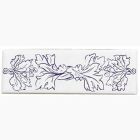 Kohler 14203-RD-0 Provincial Decorative strip tile, Cobalt Blue leaf in white