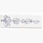 Kohler 14203-RE-0 Provincial Decorative strip tile, Cobalt Blue leaf end in white