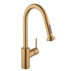 Hansgrohe 14877251 Talis S² HighArc Kitchen Faucet, 2-Spray Pull-Down, 1.75 GPM in Brushed Gold Optic