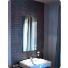 Sidler 1.506.010 Diamando 23 1/4" One Door Mirrored Medicine Cabinet With Hinge Location: Left And Cabinet Hinge: Without Mirrored Back Wall in Anodized