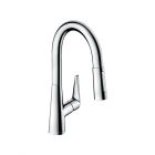 Hansgrohe 72815001 Talis S 1.75 GPM Deck Mounted Prep Kitchen Faucet with 2-Spray Pull Down in Polished Chrome