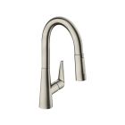 Hansgrohe 72815801 Talis S 1.75 GPM Deck Mounted Prep Kitchen Faucet with 2-Spray Pull Down in Steel Optic