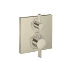 Hansgrohe 15712821 Ecostat Square Thermostatic Trim with Volume Control in Brushed Nickel (Rough Sold Separately)