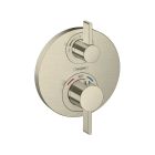 Hansgrohe 15757821 Ecostat S Thermostatic Trim with Volume Control in Brushed Nickel (Rough Sold Separately)
