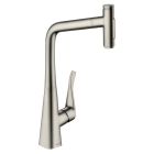 Hansgrohe 73820801 Metris Select HighArc Kitchen Faucet, 2-Spray Pull-Out, 1.75 GPM in Steel Optic