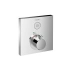 Hansgrohe 15762001 ShowerSelect Thermostatic Trim for 1 Function, Square in Chrome (Rough Sold Separately)