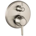 Hansgrohe 04449820 Ecostat Classic Pressure Balance Trim with Diverter, Round in Brushed Nickel (Rough Sold Separately)