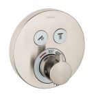Hansgrohe 15743821 ShowerSelect S Thermostatic Trim for 2 Functions, Round in Brushed Nickel (Rough Sold Separately)