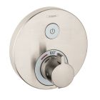 Hansgrohe 15744821 ShowerSelect S Thermostatic Trim for 1 Function, Round in Brushed Nickel (Rough Sold Separately)