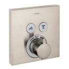 Hansgrohe 15763821 ShowerSelect Thermostatic Trim for 2 Functions, Square in Brushed Nickel (Rough Sold Separately)