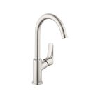 Hansgrohe 71130821 Logis Single-Hole Faucet 210 with Swivel Spout and Pop-Up Drain, 1.2 GPM in Brushed Nickel