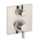 Hansgrohe 15714821 Ecostat Square Thermostatic Trim with Volume Control and Diverter in Brushed Nickel (Rough Sold Separately)
