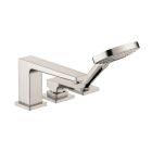 Hansgrohe 32556821 Metropol 3-Hole Roman Tub Set Trim with Lever Handle and 1.75 GPM Handshower in Brushed Nickel (Rough Sold Separately)
