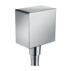 Hansgrohe 26455001 FixFit Wall Outlet Square with Check Valves in Chrome
