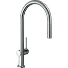 Hansgrohe 72800001 Talis N 1.75 GPM Deck Mounted HighArc O-Style 2-Spray Pull Down Kitchen Faucet with Single Lever in Polished Chrome