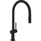 Hansgrohe 72800671 Talis N 1.75 GPM Deck Mounted HighArc O-Style 2-Spray Pull Down Kitchen Faucet with Single Lever in Matte Black