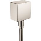 Hansgrohe 26455821 FixFit Wall Outlet Square with Check Valves in Brushed Nickel