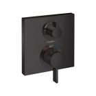 Hansgrohe 15714671 Ecostat Square Thermostatic Trim with Volume Control and Diverter in Matte Black (Rough Sold Separately)