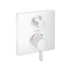 Hansgrohe 15714701 Ecostat Square Thermostatic Trim with Volume Control and Diverter in Matte White (Rough Sold Separately)