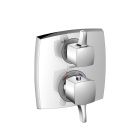 Hansgrohe 15727001 Ecostat Classic Thermostatic Trim with Volume Control, Square in Chrome (Rough Sold Separately)