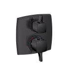 Hansgrohe 15727671 Ecostat Classic Thermostatic Trim with Volume Control, Square in Matte Black (Rough Sold Separately)
