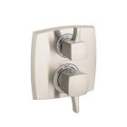 Hansgrohe 15727821 Ecostat Classic Thermostatic Trim with Volume Control, Square in Brushed Nickel (Rough Sold Separately)