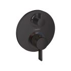 Hansgrohe 15758671 Ecostat S Thermostatic Trim with Volume Control and Diverter in Matte Black (Rough Sold Separately)