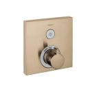 Hansgrohe 15762141 ShowerSelect Thermostatic Trim for 1 Function, Square in Brushed Bronze (Rough Sold Separately)