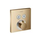 Hansgrohe 15763141 ShowerSelect Thermostatic Trim for 2 Functions, Square in Brushed Bronze (Rough Sold Separately)
