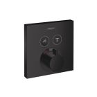 Hansgrohe 15763671 ShowerSelect Thermostatic Trim for 2 Functions, Square in Matte Black (Rough Sold Separately)