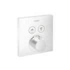 Hansgrohe 15763701 ShowerSelect Thermostatic Trim for 2 Functions, Square in Matte White (Rough Sold Separately)