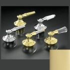 Kohler 15851-4P-PB Coralais Decorative Lever Handle Insert/Kit with White Porcelain Inserts and Lever Handles in vibrant polished brass