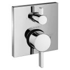 Hansgrohe 15862001 Ecostat Pressure Balance Trim Square with Diverter in Chrome (Rough Sold Separately)