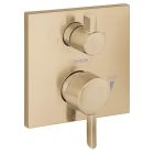 Hansgrohe 15862141 EcoStat Pressure Balance Trim Square with Diverter in Brushed Bronze (Rough Sold Separately)