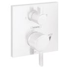 Hansgrohe 15862701 Ecostat Pressure Balance Trim Square with Diverter in Matte White (Rough Sold Separately)