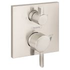 Hansgrohe 15862821 Ecostat Pressure Balance Trim Square with Diverter in Brushed Nickel (Rough Sold Separately)