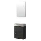 Aquabrass ABCB16101WH BoxUno 16" Wallmount Vanity with Ceramic Basin and Mirror - White
