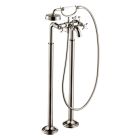 Axor 16547831 Montreux Freestanding 2-Handle Tub Filler Trim with Cross Handles with 2.0 GPM Handshower in Polished Nickel (Rough Sold Separately)