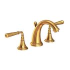 Newport Brass 1740/034 Bevelle 6.125" H Double Handle Widespread Lavatory Faucet with Metal Lever Handles in Aged Brass