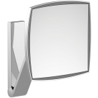 Keuco 17613019053 iLook_move Wall Mounted Square Cosmetic Mirror Illuminated Fixed Light Color 6000K LED Hardwired Room Light Switch Operation in Polished Chrome