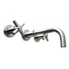 Harrington Brass Works 17-777T-17-026 Metro Cross Wall Mount Widespread Lavatory Faucet, Drain Not Included in Polished Chrome