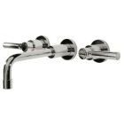 Harrington Brass Works 17-777T-17L-026 Metro Lever Wall Mount Widespread Lavatory Faucet Drain Not Included in Polished Chrome