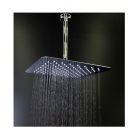 Lacava 1864-10 Eleganza 12" L X 12" H Ceilling Mount Tilting Square Rain Shower Head with Ultra Thin Edge and Flow Regulator 3.1 gal/m, 112 Rubber Nozzle in Polished Stainless Steel (Arm and flange sold separately)