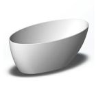 Zucchetti 1MUBI3CR.1900 Muse Freestanding Solid Surface Oval Soaker Bathtub in White