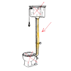 Kohler 9485-AU Hi-Tank Supply in Polished Gold