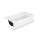 Bootz 011-3389-00 4-1/2' SynIron 1 54" x 30" Porcelain Enamel Alcove Left Hand Drain Bathtub in White
