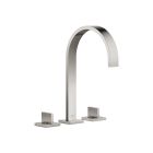 Dornbracht 20715782-080010 MEM 12.62" Three Holes Deck Mount Lavatory Mixer with Drain and Blade Handles in Platinum