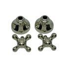 Zazzeri 20A105UNKNK Series 800 Washbasin Cross Two Handle Set in Polished Nickel